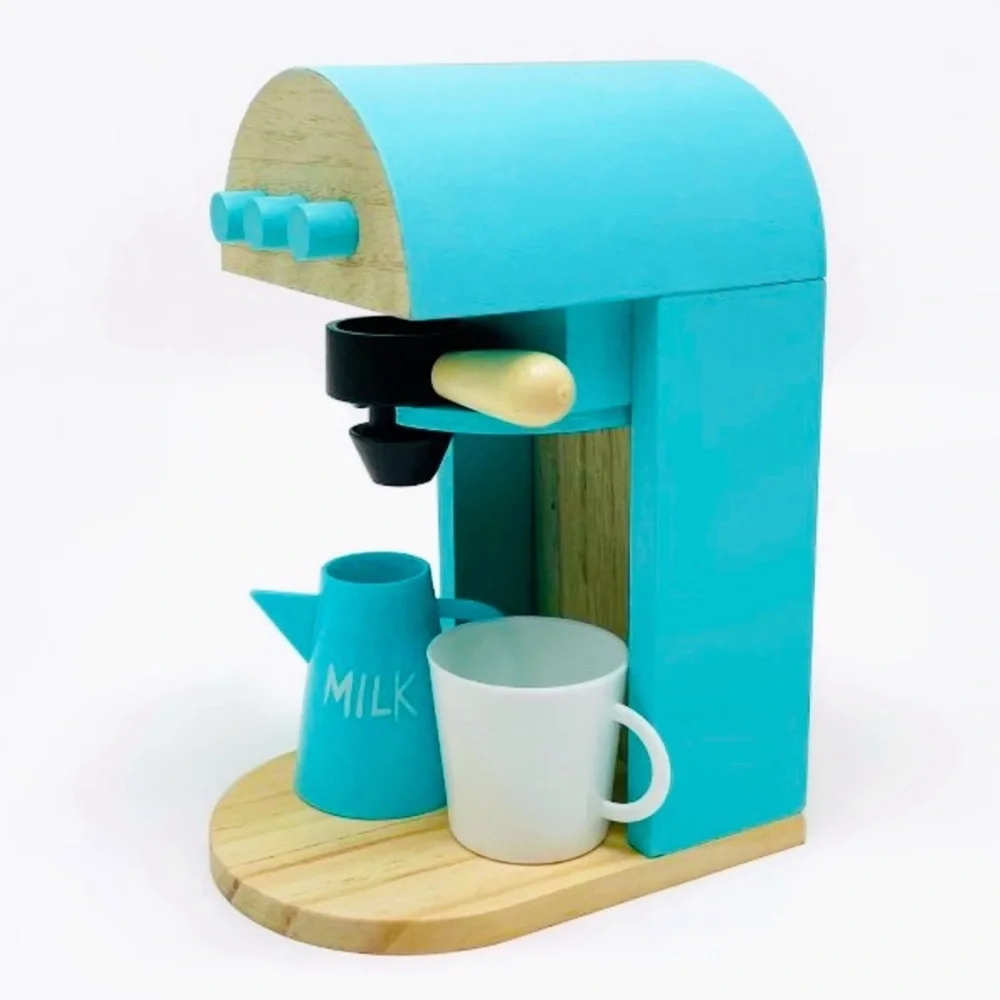 Target Bullseye Playground Imaginative Play Wooden Blue Coffee Maker Machine